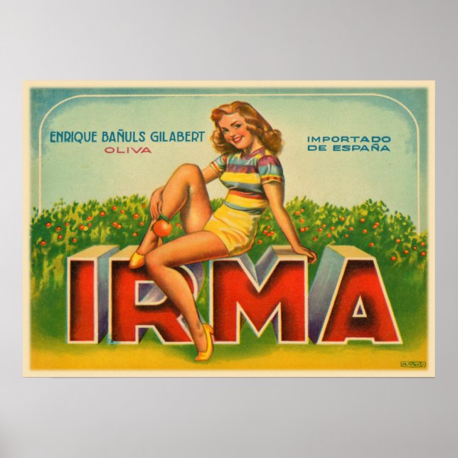 Impression Étiquette Crate de l'Espagne avec la ma (Devant)