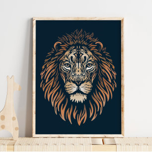 Impression faunique de lions asiatiques Impressi