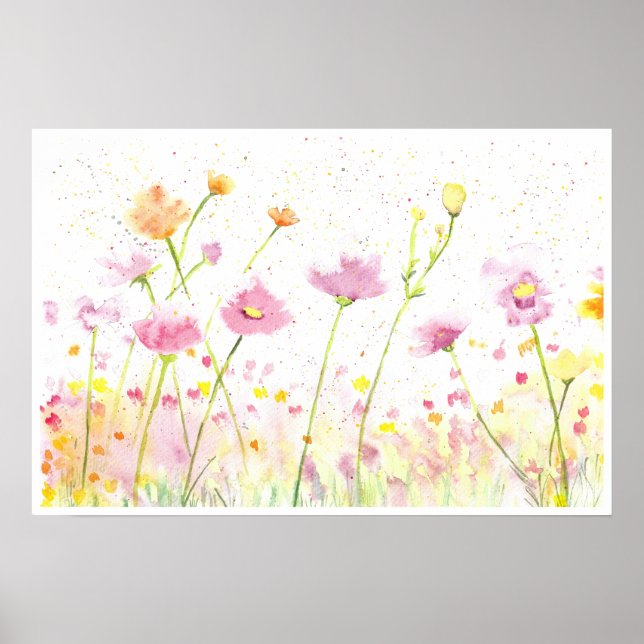Impression fleur sauvage aquarelle (Devant)