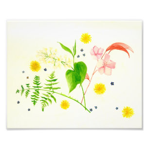 Impression fleur sauvage aquarelle