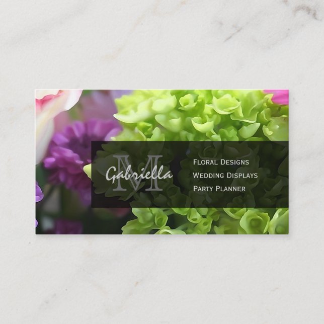 Impression florale : Cartes de visite de (Devant)