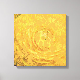 Impression florale jaune