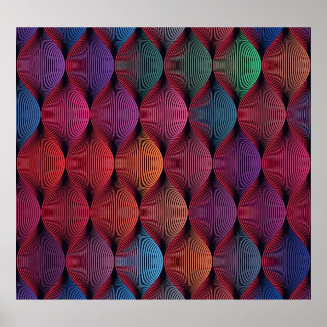 Impression géométrique volumique multicolore (Devant)