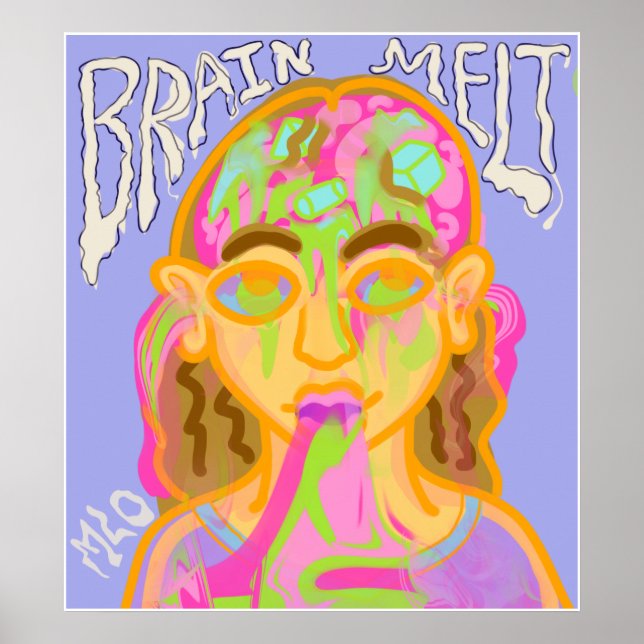 Impression graphique de la fonte du cerveau (Devant)