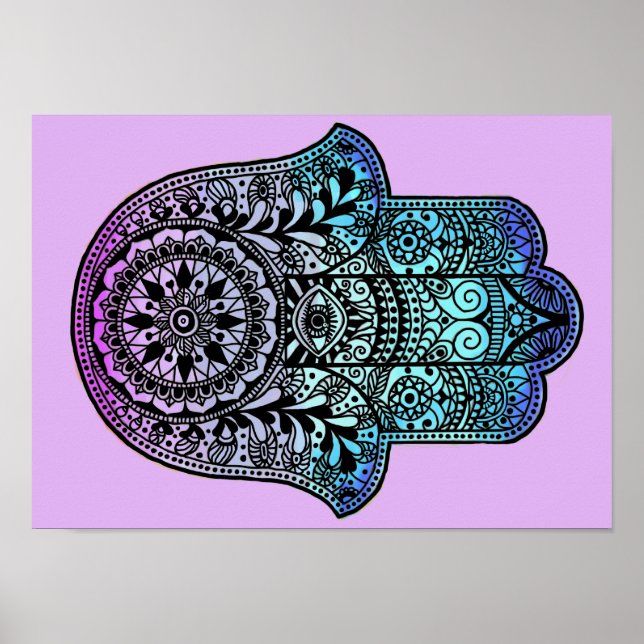 Impression Hamsa Main Ombre (Devant)