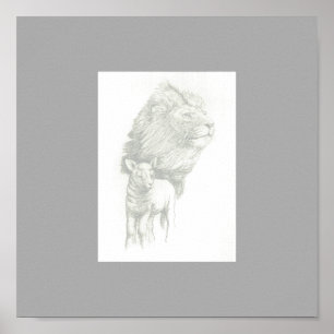 Impression Lion et agneau