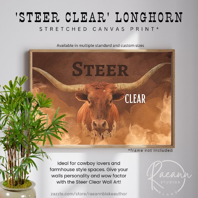 Impression Longhorn 'Steer Clear' (Créateur téléchargé)