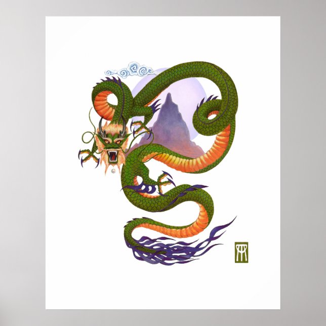 Impression lunaire Dragon (Devant)