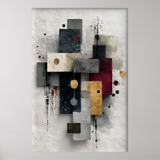 Impression minimale abstraite, art imprimable, mur (Devant)