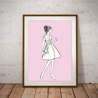 impression mode féminine vintage