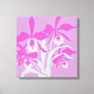 Impression moderne de fleurs orchidée violette aqu