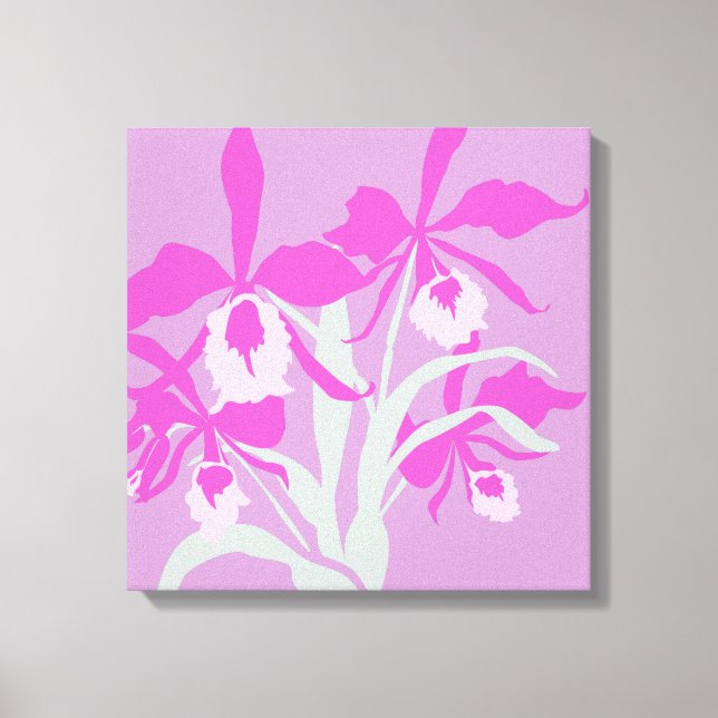 Impression moderne de fleurs orchidée violette aqu (Recto)
