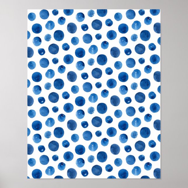 Impression motif bleu. Pois de la marine aquarelle (Devant)
