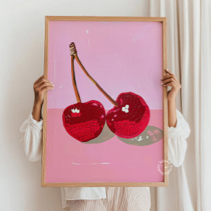 Impression murale de cerises Disco - Art Glam Retr