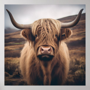 Impression murale de l'affiche de la vache des hau