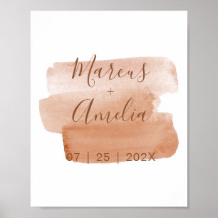 Impression murale Mariage de brosse couleur aquare