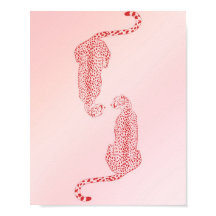 Impression murale rose Cheetah, Art mural tendance