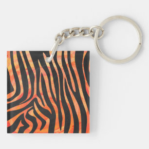 Impression noire et orange Zebra