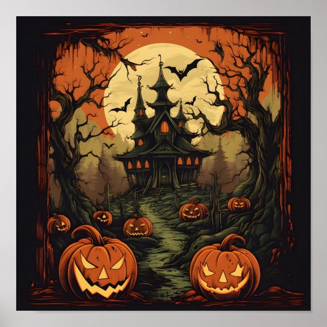 Impression numérique Halloween vintage (Devant)