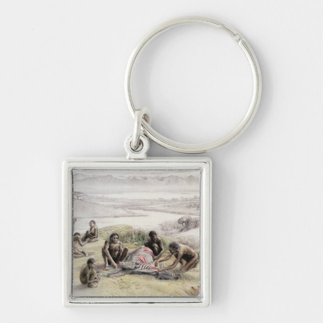 Impression of a camp occupied by Homo habilis Keychain (Front)