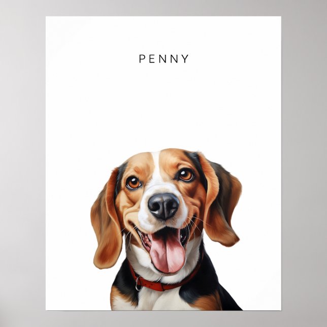 Impression personnalisée de chien beagle (Devant)