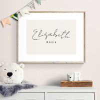 Impression personnalisée de prénom de bébé Art mur