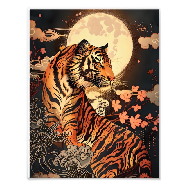 Impression Photo 満月と虎、夜の静けさ／Full moon and tiger, stillness of night (Devant)
