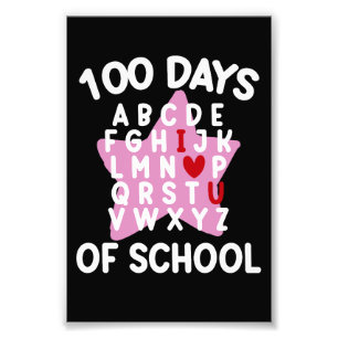 Impression Photo 100 jours d'école Alphabet 100ème jour Enseignant