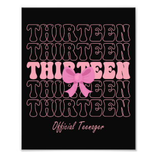 Impression Photo 13 ans Coquette rose Bow Officielle Adolescent 13