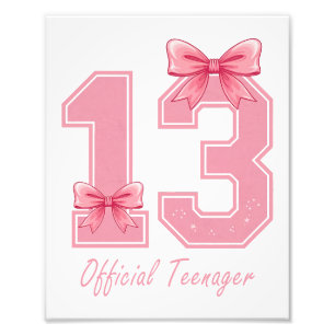 Impression Photo 13 ans Coquette rose Bow Officielle Adolescent 13