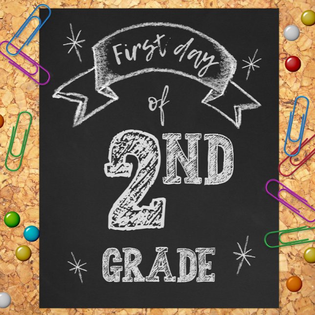 Impression Photo 1er jour de 2e année, 1er jour Retour à l'école (Créateur téléchargé)