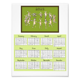 Impression Photo 2023 Calendrier Fabric Font Rabbits Danser