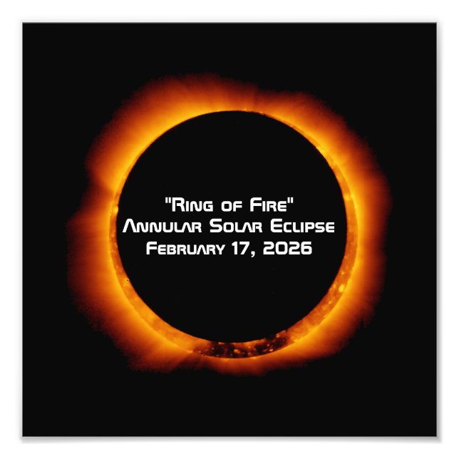 Impression Photo 2026 Annular Ring of Fire Solar Eclipse (Devant)