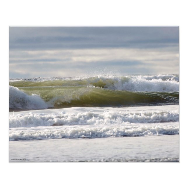 Impression Photo 20X16 Vagues orageuses de rivages d'océan, WA (Devant)