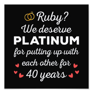 Impression Photo 40e anniversaire de mariage I - Couple drôle Rubis