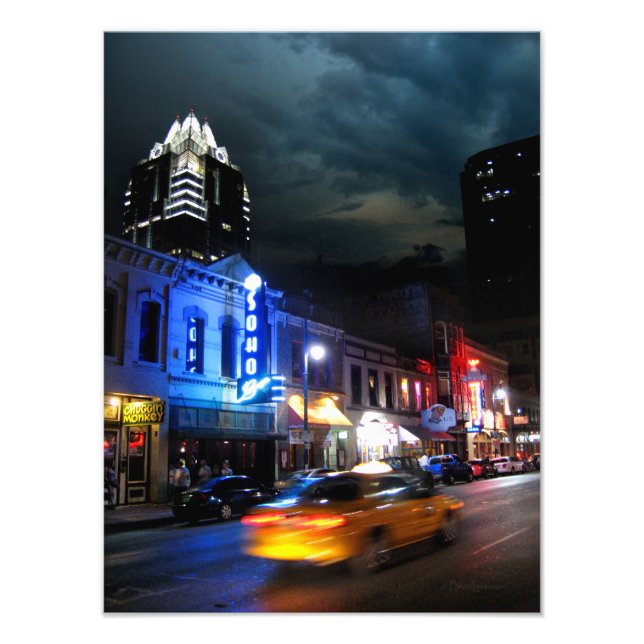 Impression Photo 6e rue Centre-ville Austin Texas (Devant)