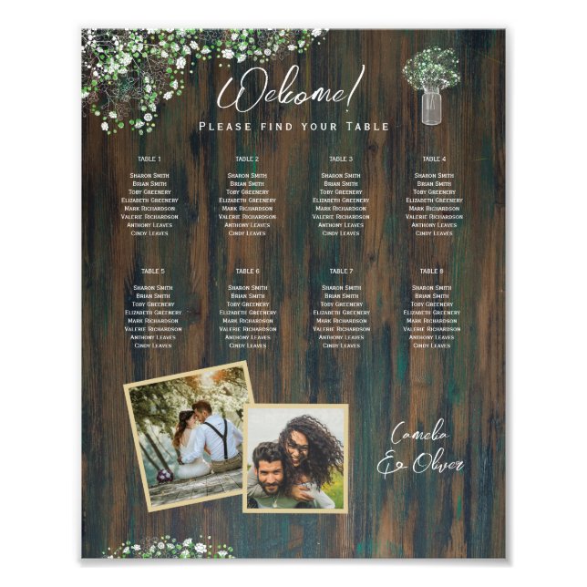 Impression Photo 8 Table SIÈGE PHOTOGRAPHIQUE Rustique en bois (Devant)