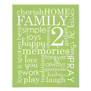 Impression Photo 8x10 Famille Mariage Word Art Collage House Règles