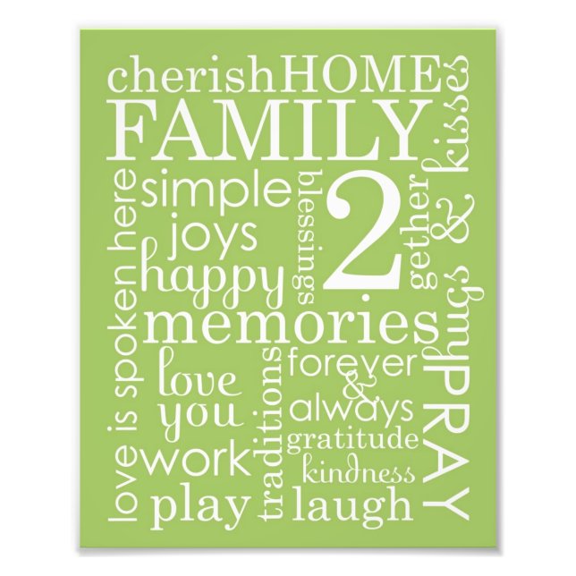 Impression Photo 8x10 Famille Mariage Word Art Collage House Règles (Devant)