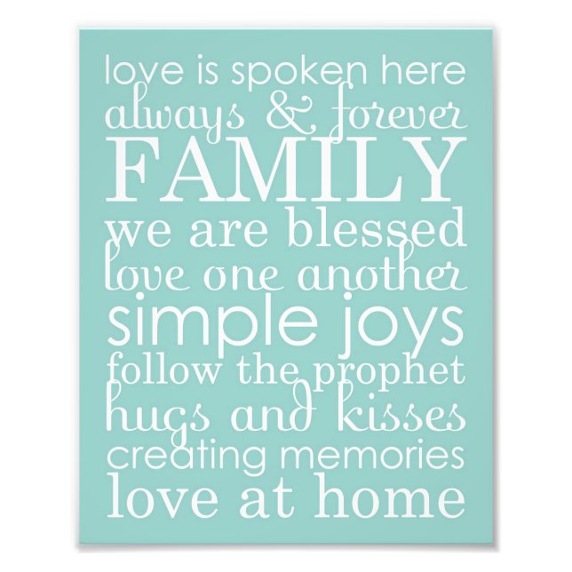 Impression Photo 8x10 Famille Mariage Word Art Collage House Règles (Devant)