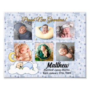Impression Photo 8x10 Proud Grand-mère Nouveau Bébé Boy
