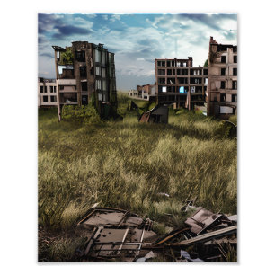 Impression Photo Abandonné Art Apocalyptique Post Urbain