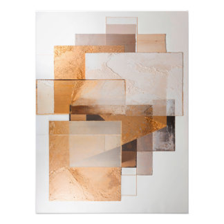 Impression Photo Abstract Geometric Collage with Earth Tones