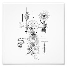 Abstract Human Mind, Eye & Heart Illustration