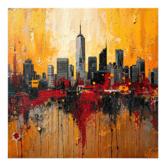 Impression Photo Abstract New York City Skyline