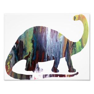 Impression Photo Abstrait Brontosaurus Silhouette.