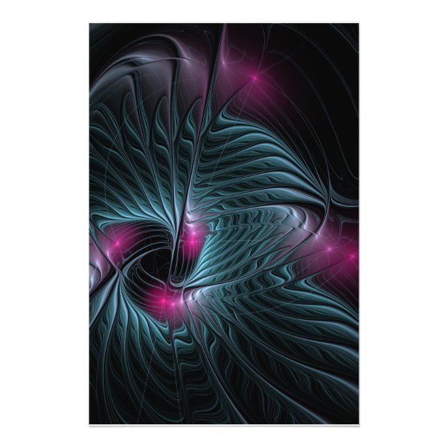 Impression Photo Abstrait Imaginaire coloré fractal (Devant)