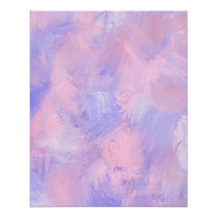 Impression Photo Abstrait Pastel Blush Rose et Bleu