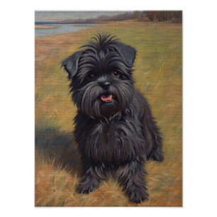 Impression Photo Affenpinscher Peinture à l'huile de chien Portrait
