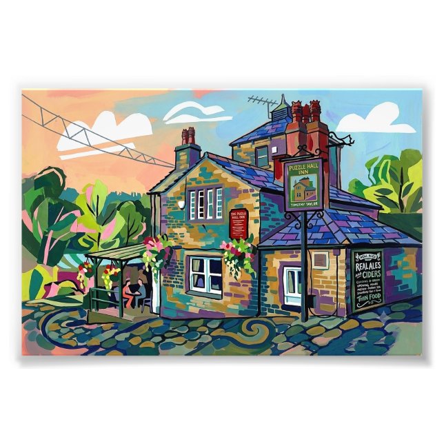 Impression Photo Affiche artistique du Puzzle Hall Inn, Sowerby Bri (Devant)